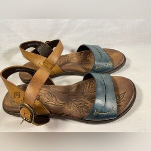 Born Ebb Sandals Women's Size 7 Strappy Multicolor Leather.